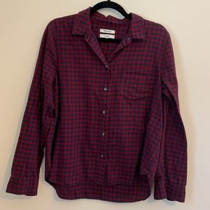 Red Shrunken Ex-boyfriend Shirt Gingham Check Button-down Top